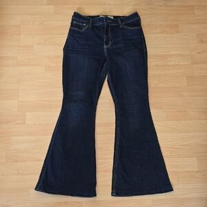 Holister High-Rise Dark Blue Wash Flare Jeans Size W28 S6